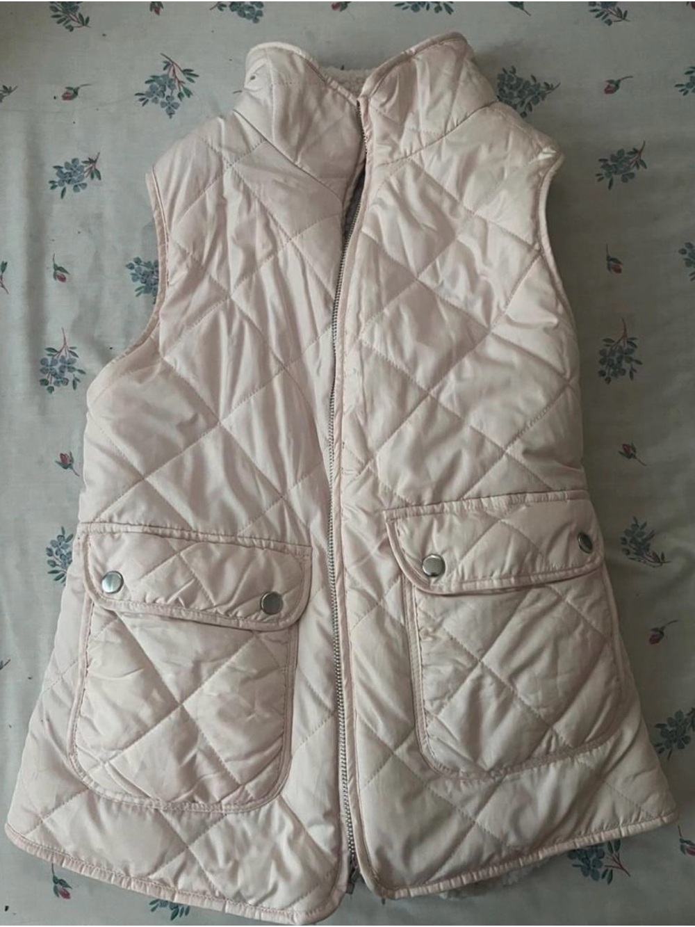 Women's Light Pink Quilted Puffer Vest - Sleeveless Zip Front
